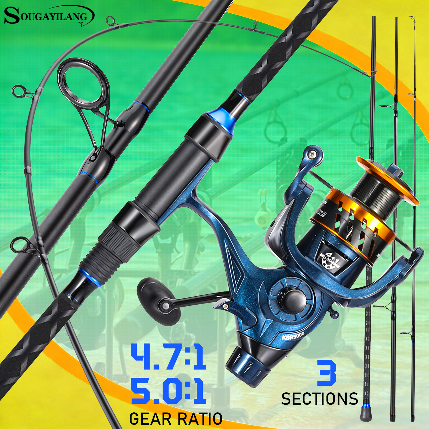 Sougayilang 3 Sections Surf Fi - Surf Reel avaliação e preço