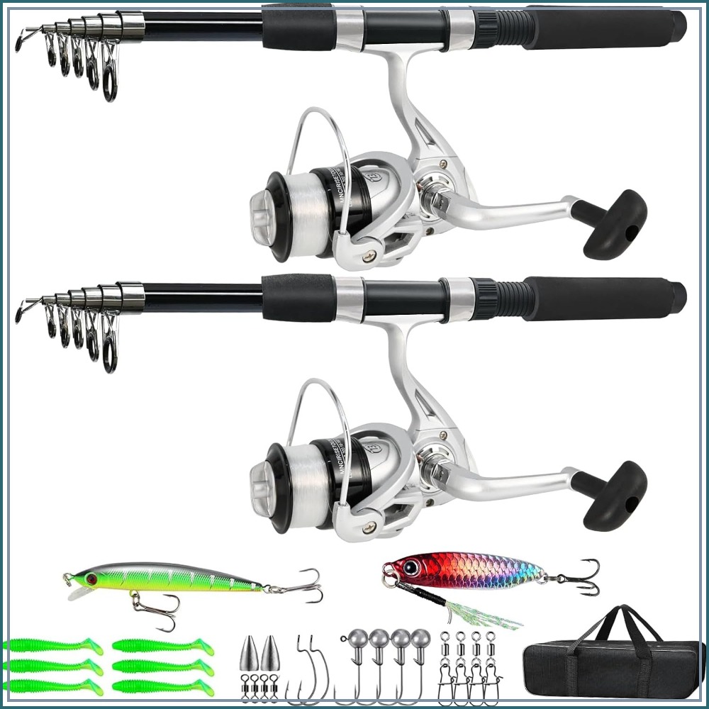 Fishing Pole Combo 6.9ft 2Pcs  - Reel Bag avaliação e preço