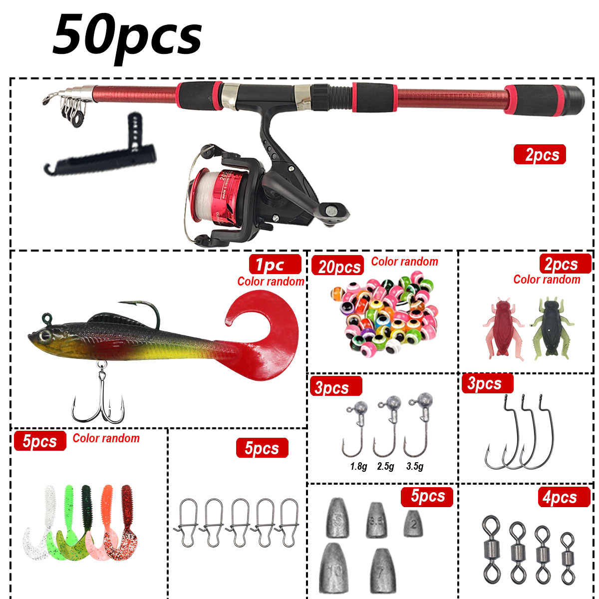 Portable Telescopic Fishing Ro - Spincast Reel avaliação e preço