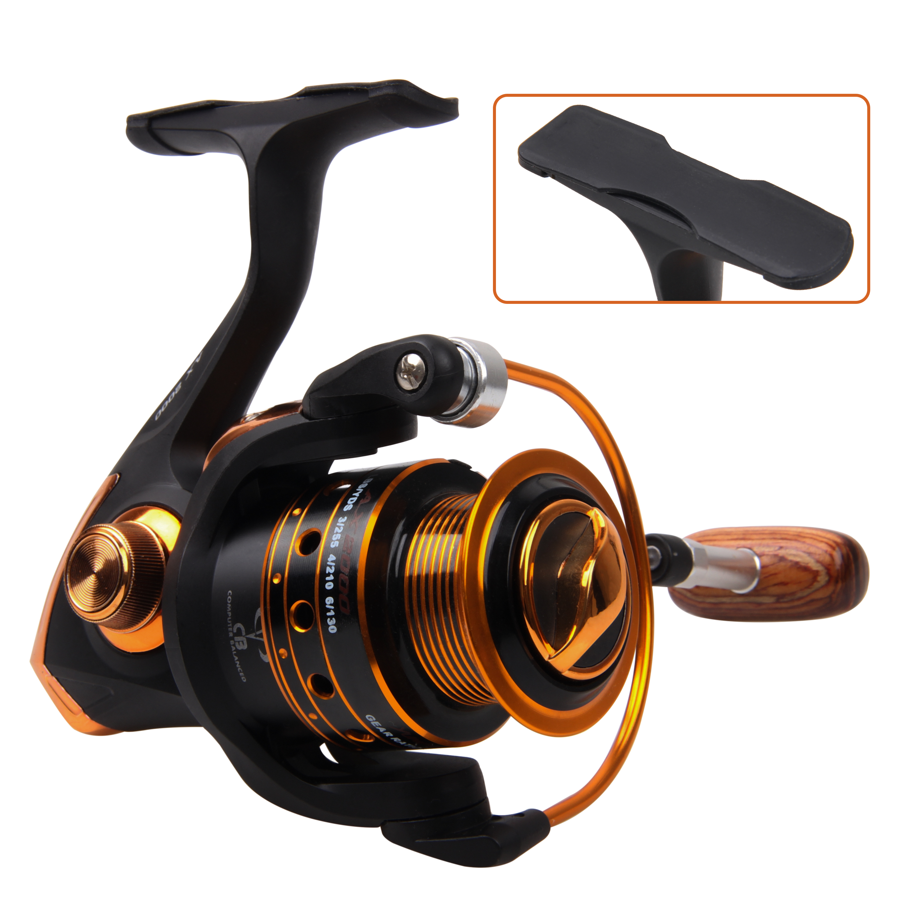 6pcs Black Rubber Fishing Reel - Trolling Reel avaliação e preço