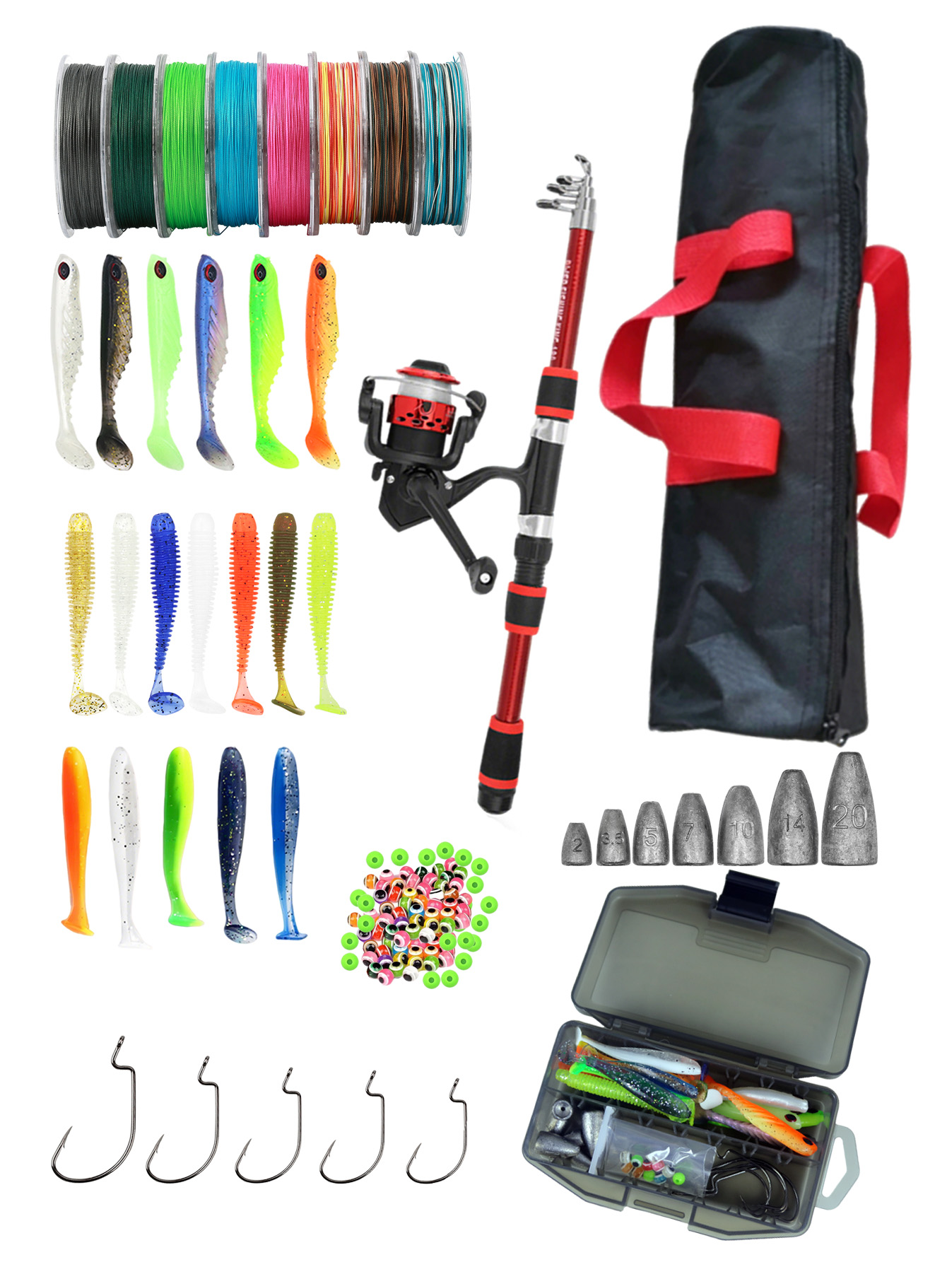 Fishing Rod Reel Combos Collap - Reel Bag avaliação e preço