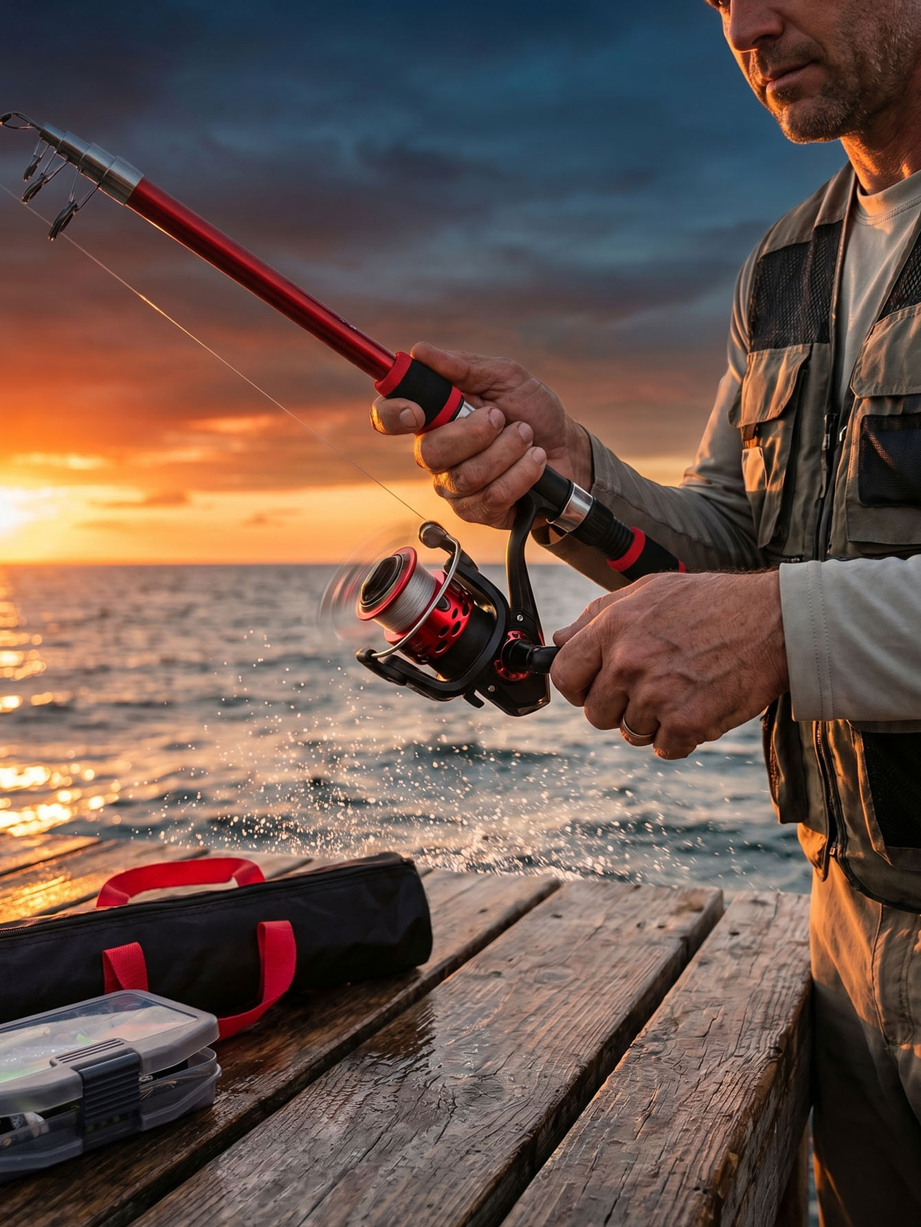 Fishing Rod Reel Combos Collap - Reel Bag avaliação e preço
