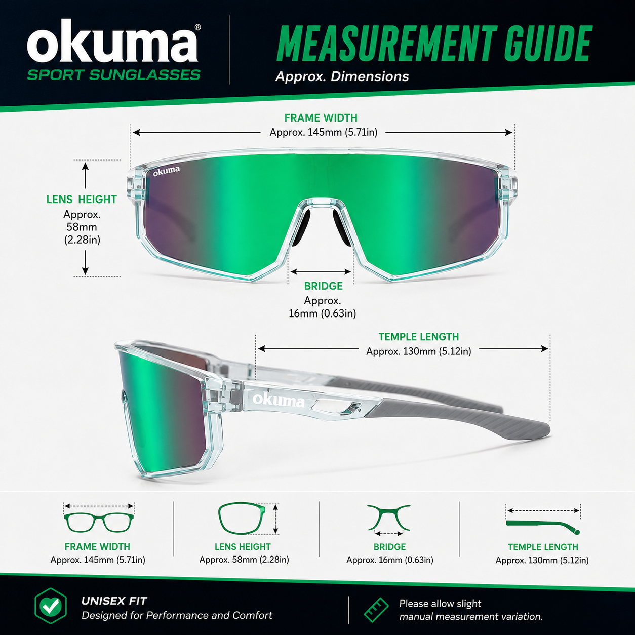 OKUMA UV400 Sports Eyewear Men - Surf Reel avaliação e preço