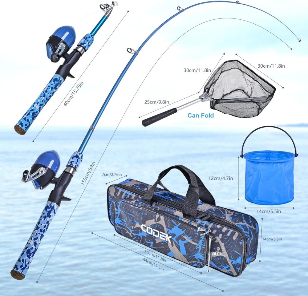 Kids Fishing Pole Set with Ful - Spincast Reel avaliação e preço
