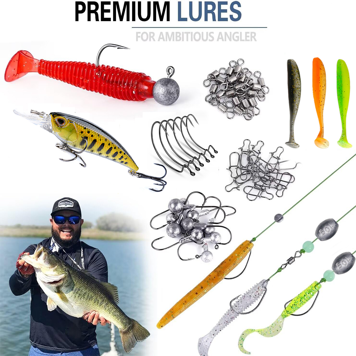 Fishing Pole Set Full Kits Wit - Spincast Reel avaliação e preço
