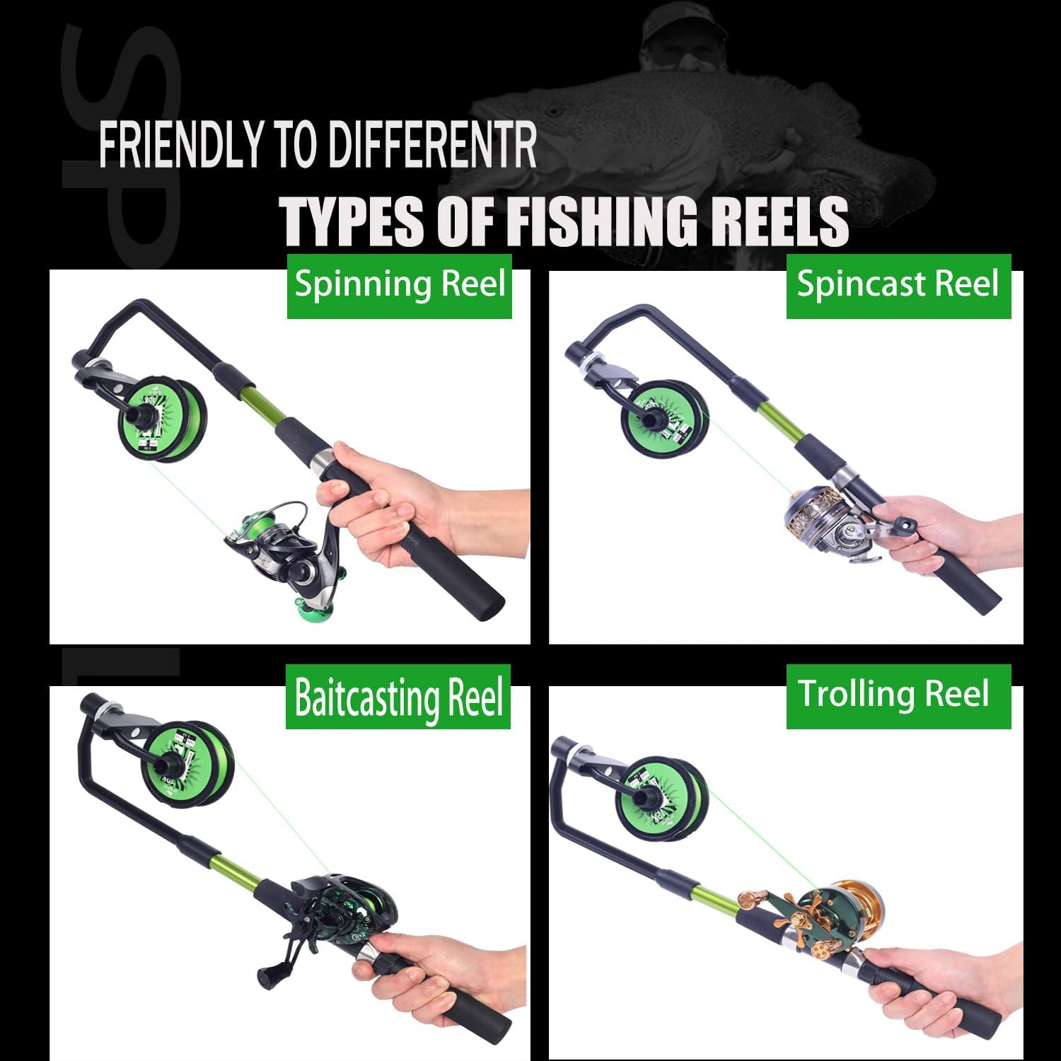 Fishing Line Spooler, Adjustab - Spinning Reel avaliação e preço