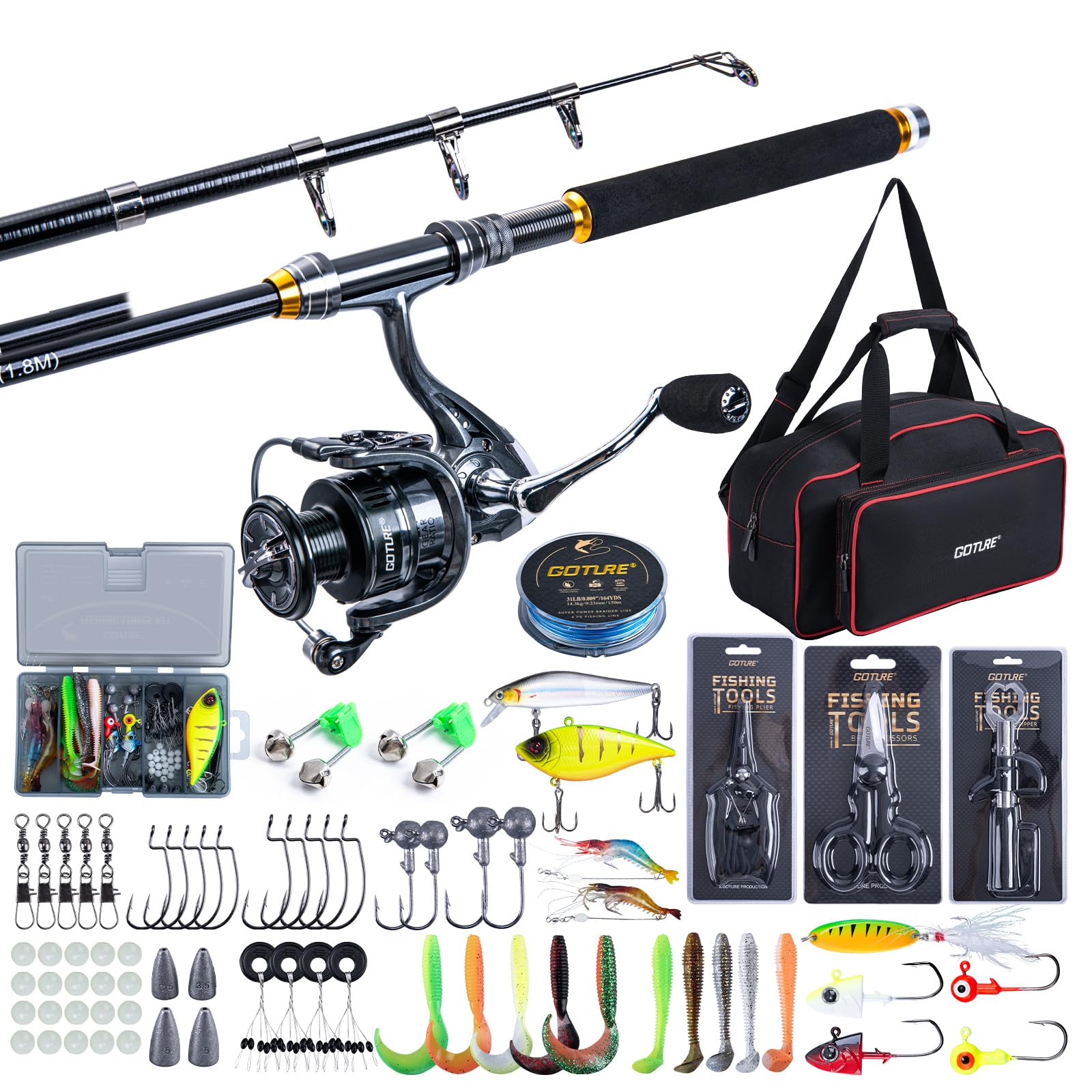 Goture Fishing Telescopic Rod  - Reel Bag avaliação e preço