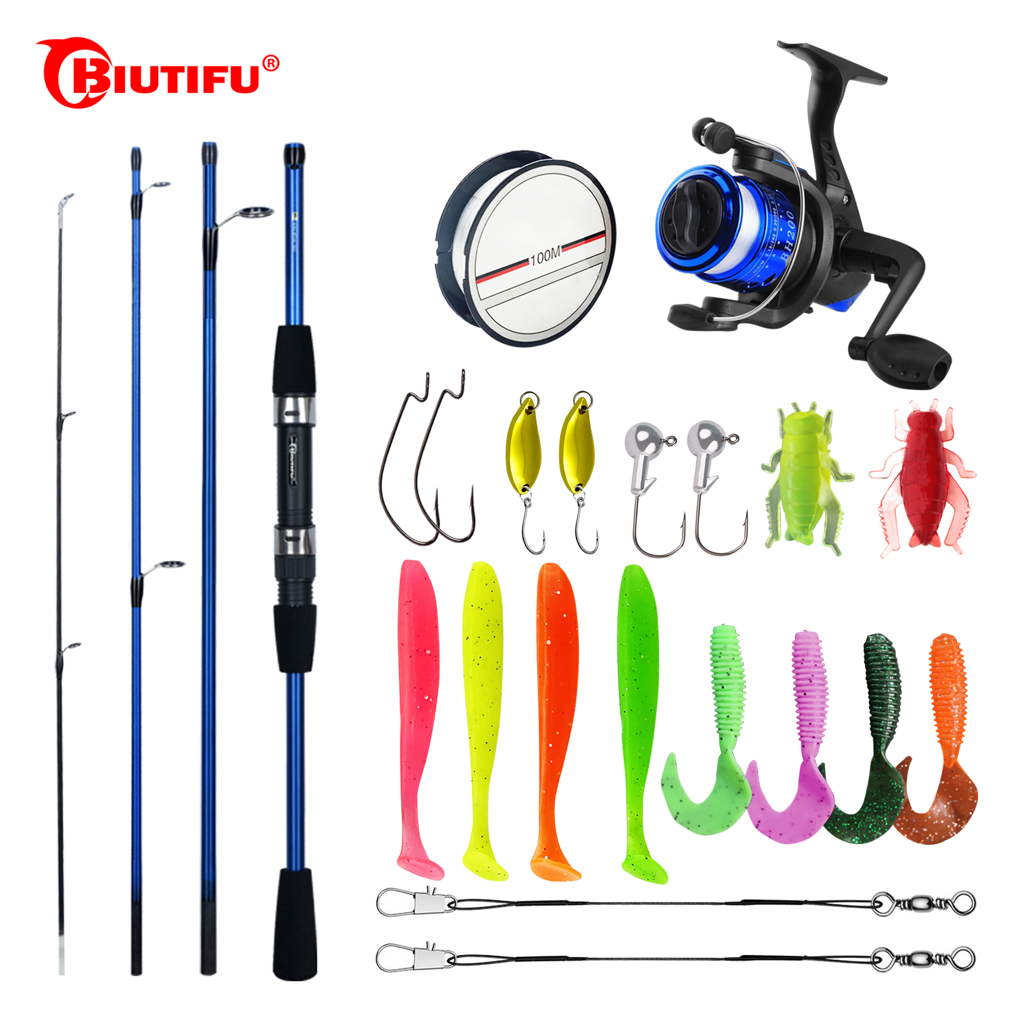 BIUTIFU Spinning Fishing Rod S - Spincast Reel avaliação e preço