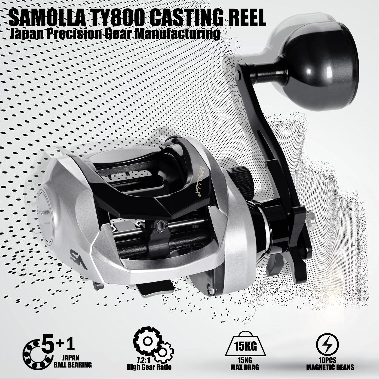 SAMOLLA Large New Baitcasting  - Ice Fishing Reel avaliação e preço